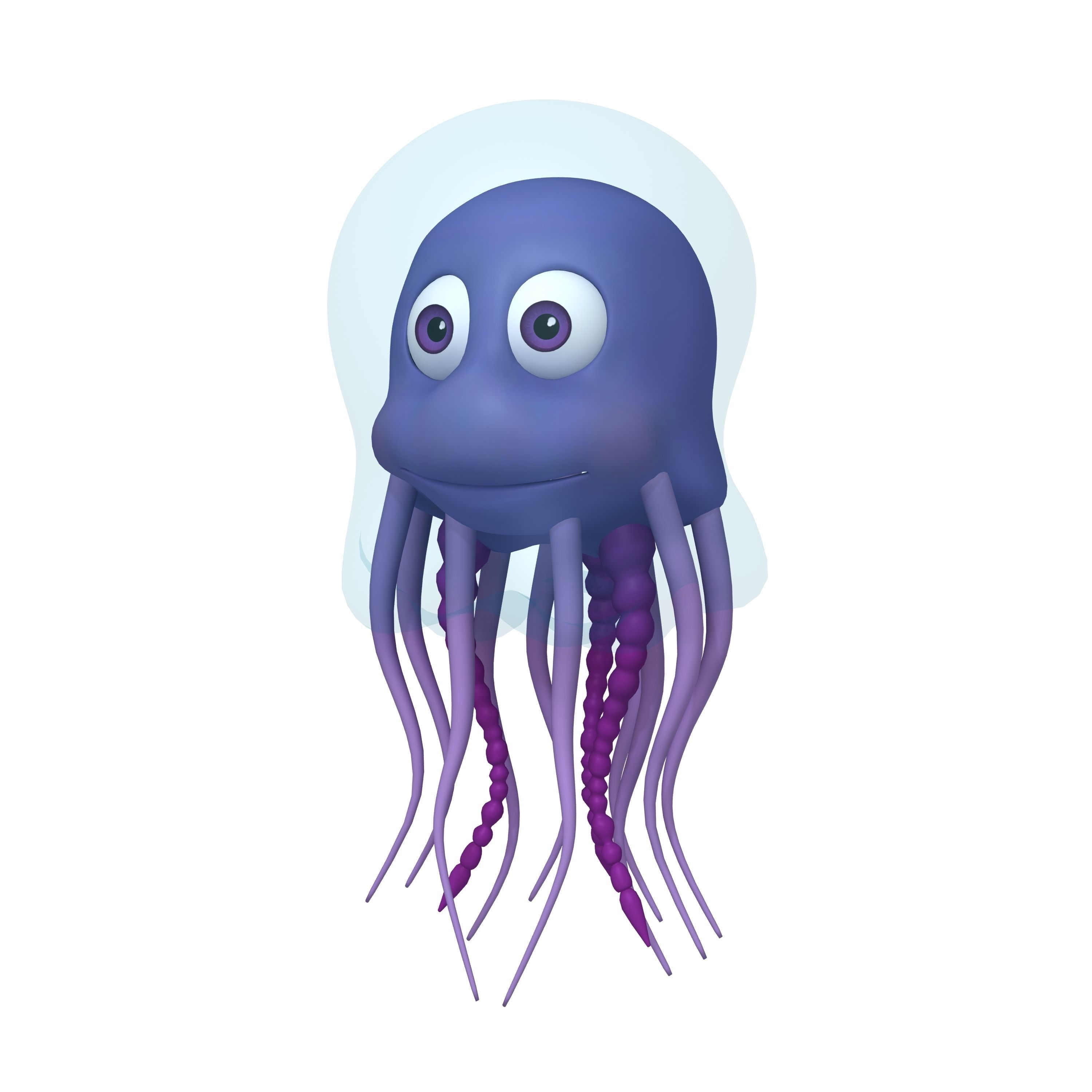 Jellyfish Cartoon 3D model_3