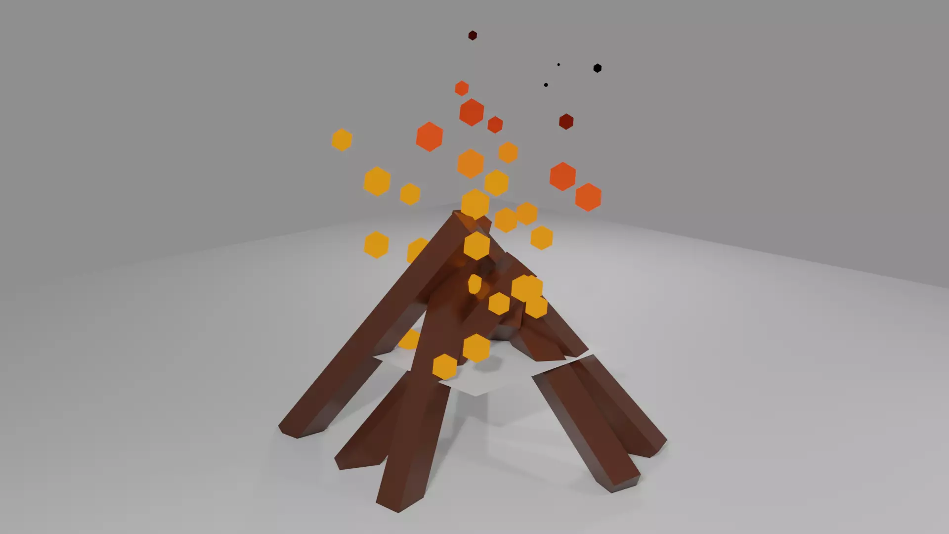 lowpoly campfire 3D model_0