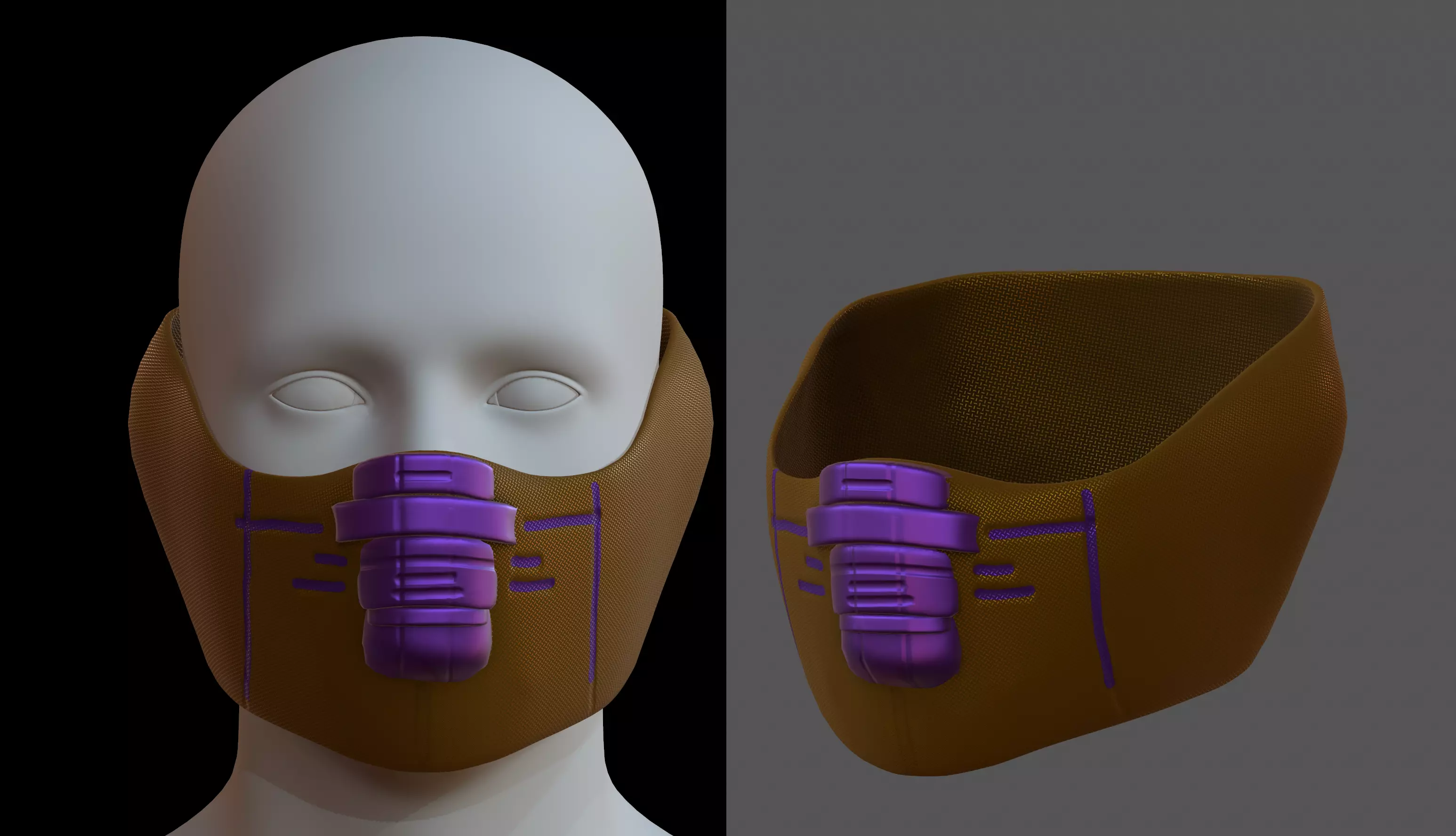 Gas mask helmet 3d model scifi Low-poly Low-poly 3D model_0