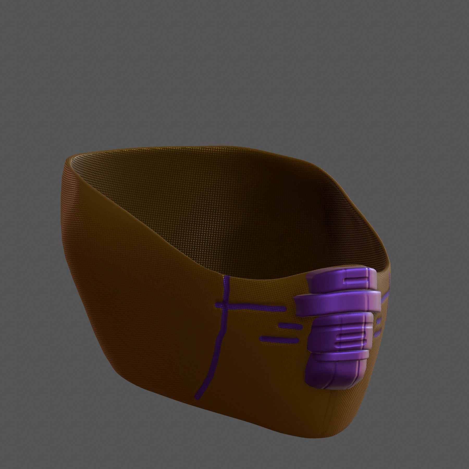 Gas mask helmet 3d model scifi Low-poly Low-poly 3D model_3