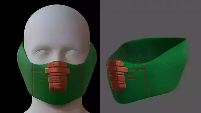 Gas mask helmet 3d model scifi Low-poly 