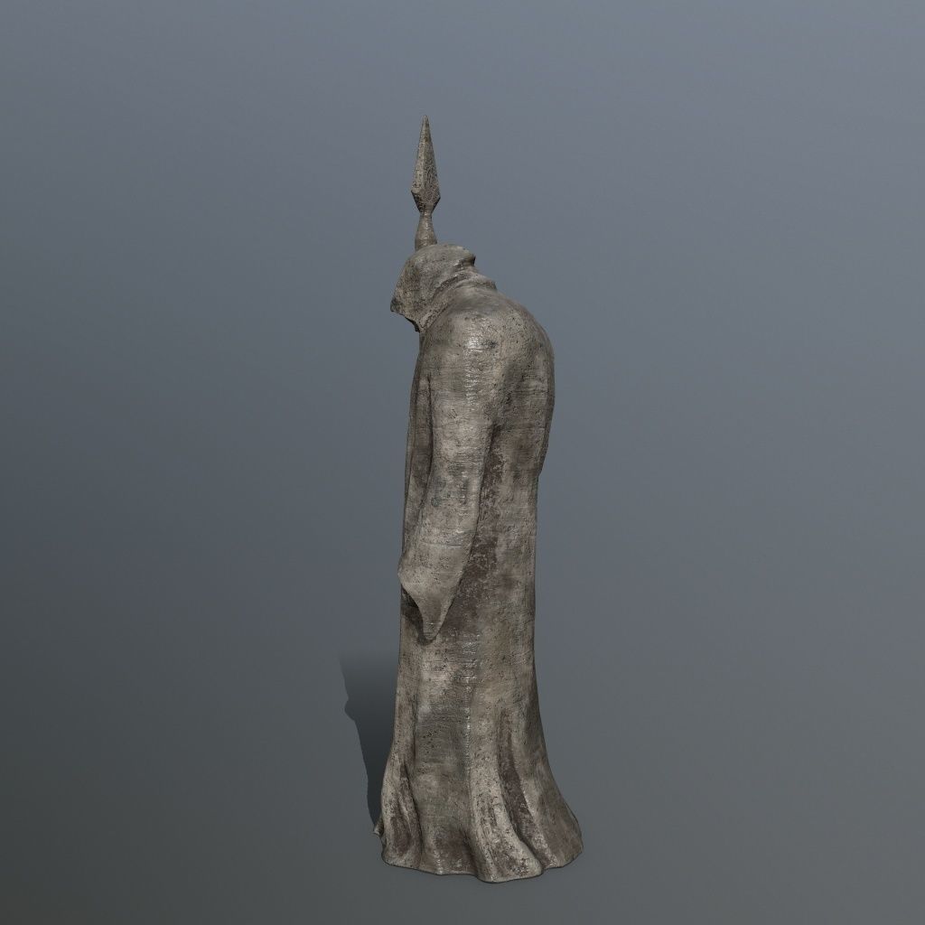 statue with spear Low-poly 3D model_5