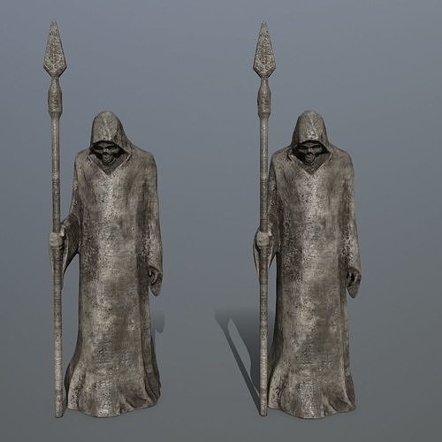 statue with spear Low-poly 3D model