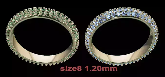 Dainty Cluster Diamond Infinity Band Size8