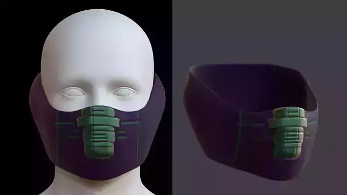 Gas mask helmet 3d model scifi Low-poly 