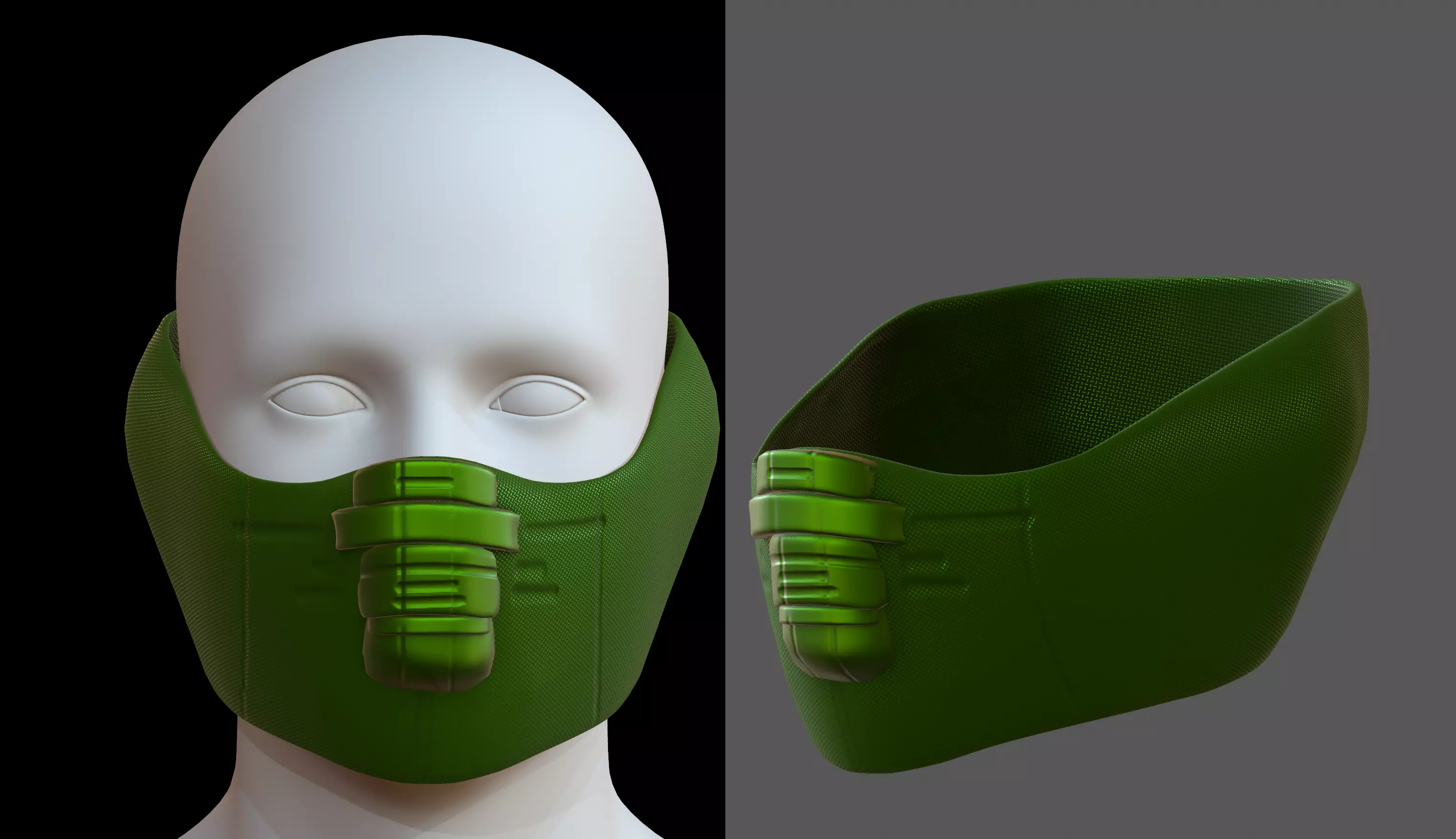 Gas mask helmet 3d model scifi Low-poly Low-poly 3D model_0