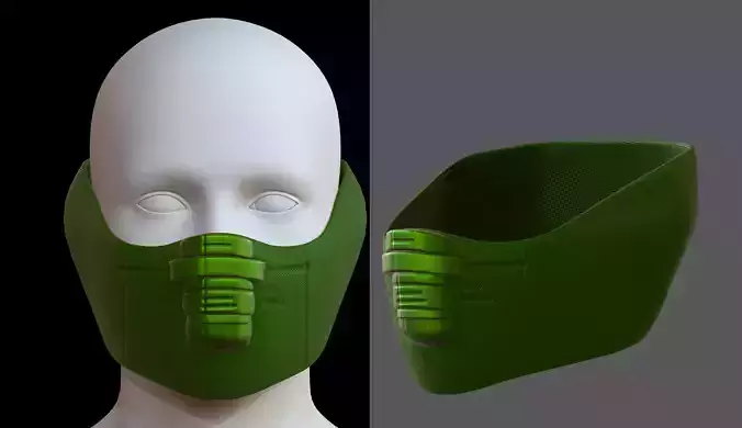 Gas mask helmet 3d model scifi Low-poly 