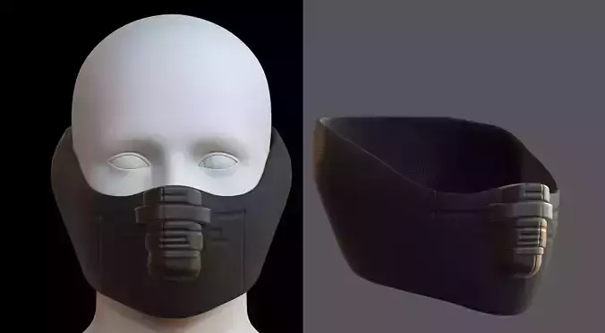 Gas mask helmet 3d model scifi Low-poly  Low-poly 3D model