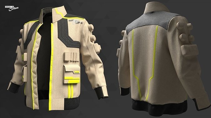 Sci-Fi Male Jacket - 54 Marvelous Designer and Clo3D 3D model