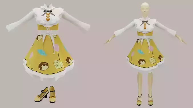 Woman fashion outfit v11 dress only