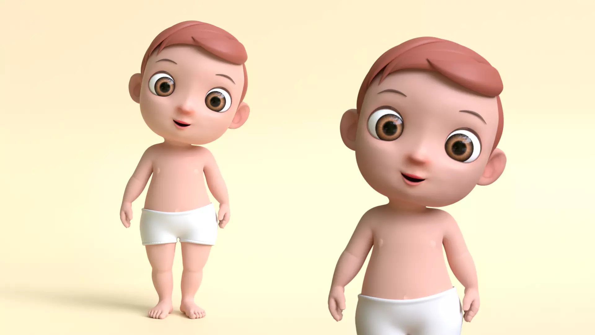 Cartoon Baby Boy Low-poly 3D model