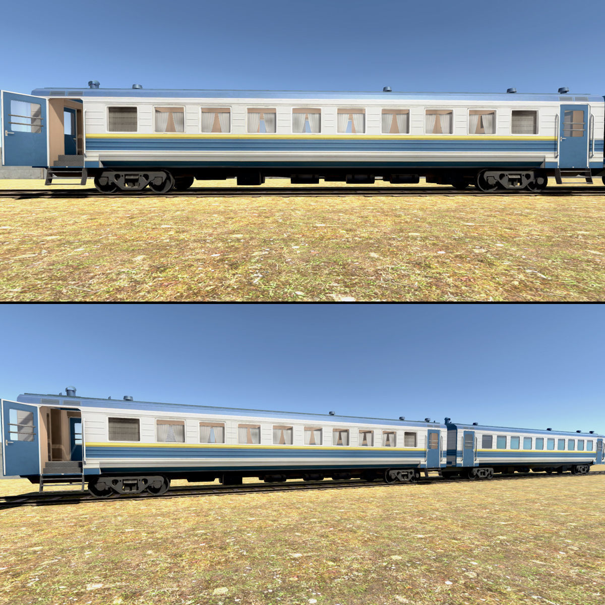 Train Passenger Low-poly 3D model_4