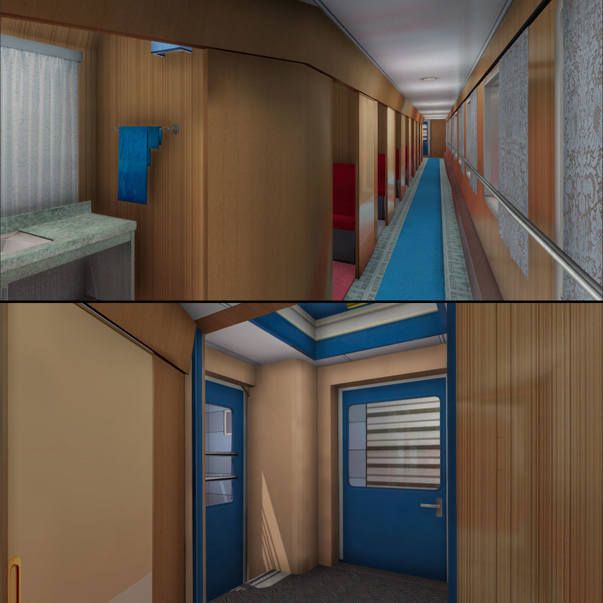 Train Passenger Low-poly 3D model_3