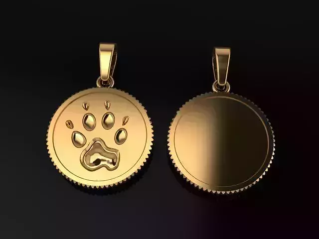 DOG COIN PENDANT 3D print model