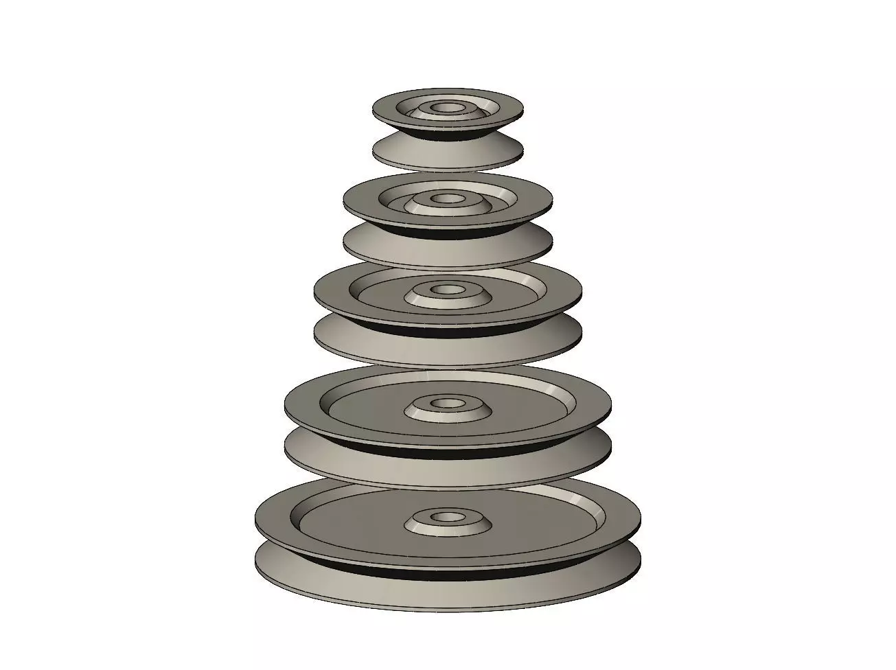 Mini Metric V Pulley Set 3D print model