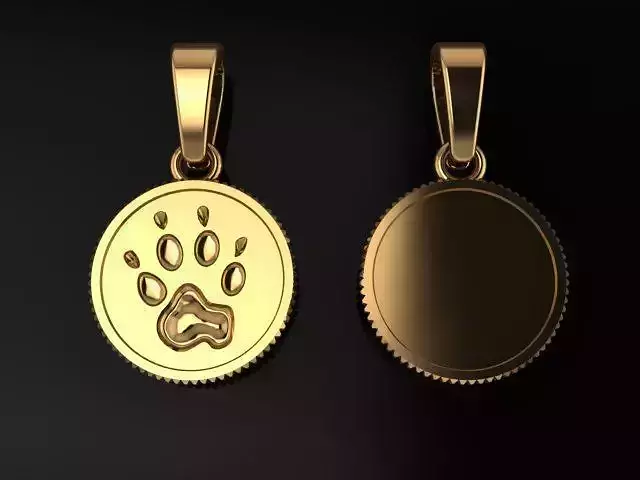 DOG COIN PENDANT SMALL SIZE 3D print model