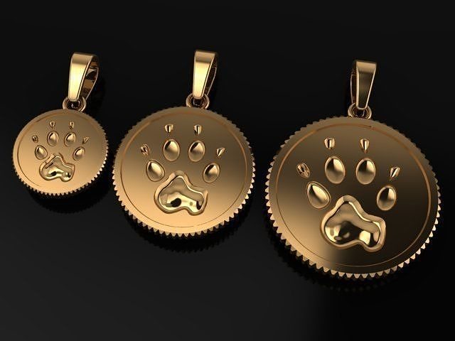 DOG COIN PENDANT Mix Size 3D print model