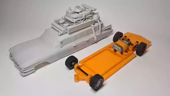 MILLER METEOR - ECTO-1 1959 GHOSTBUSTERS SLOT CAR CHASSIS