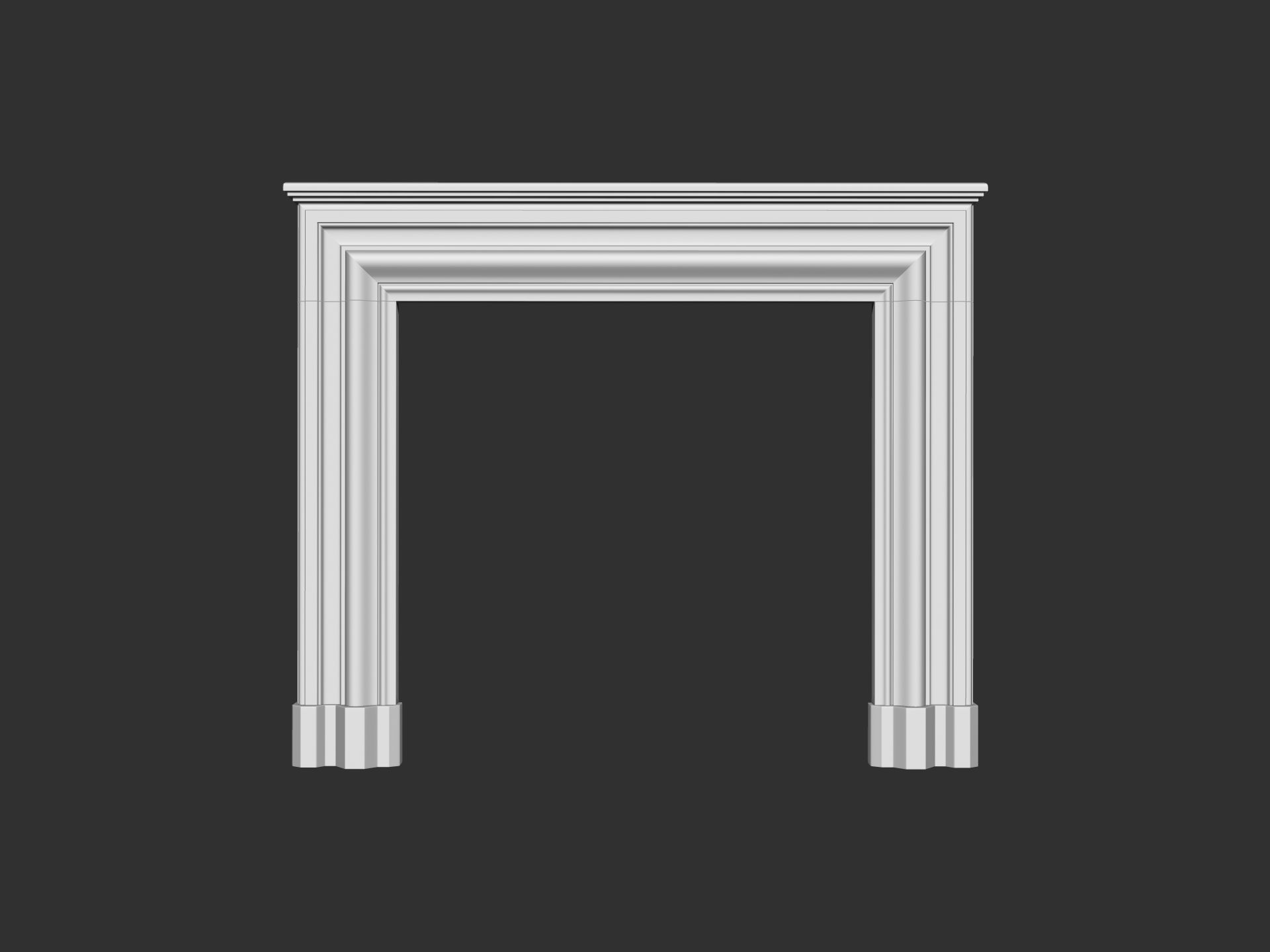 Architectural Fireplace mantel 3D model_10