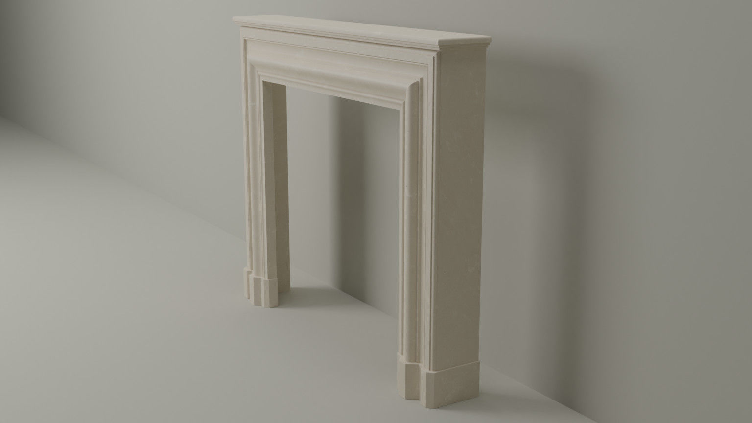 Architectural Fireplace mantel 3D model_7