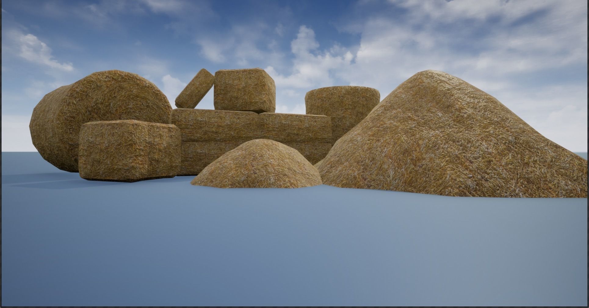 Lowpoly Hay Stacks Low-poly 3D model_6