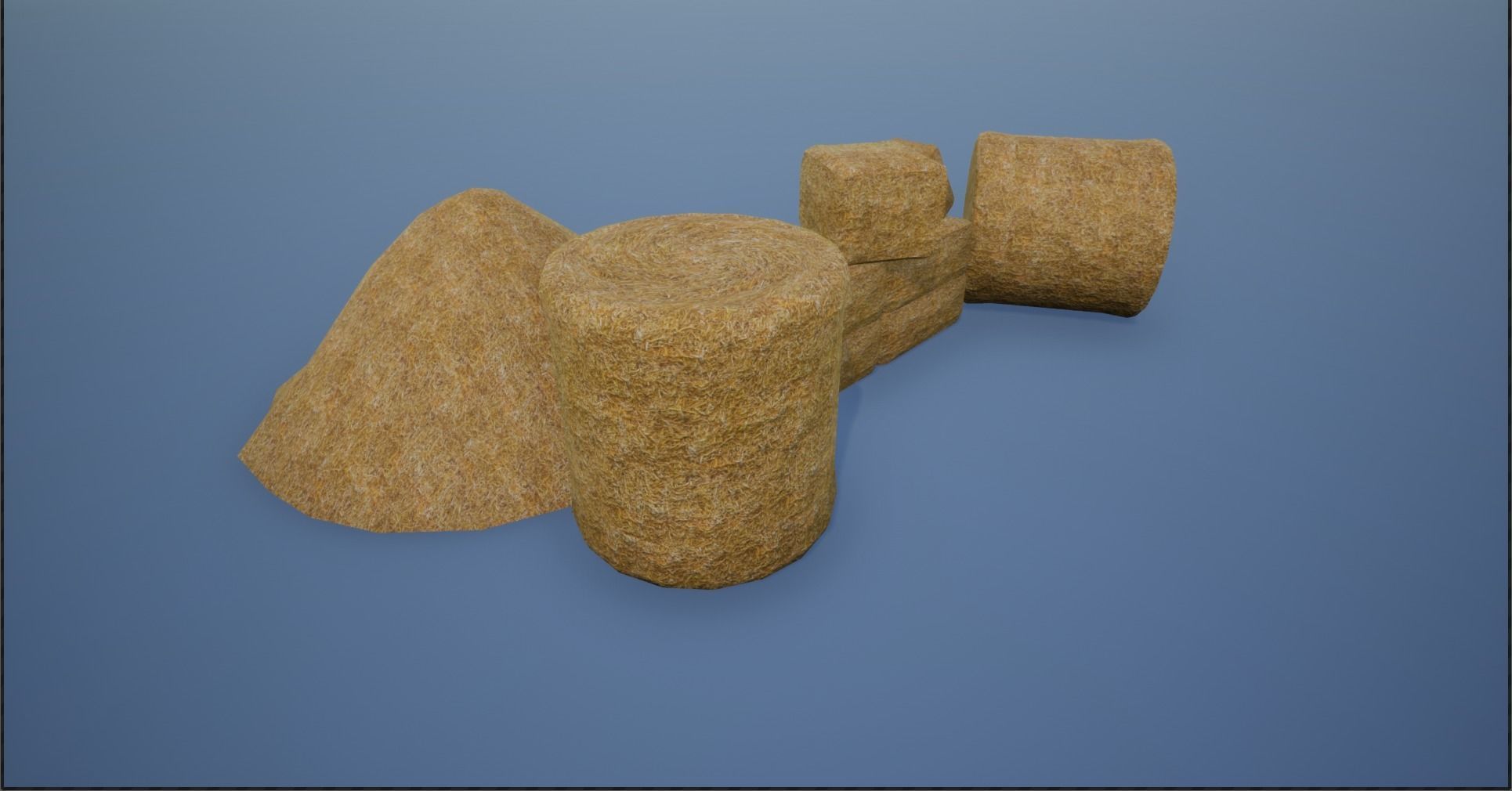 Lowpoly Hay Stacks Low-poly 3D model_5