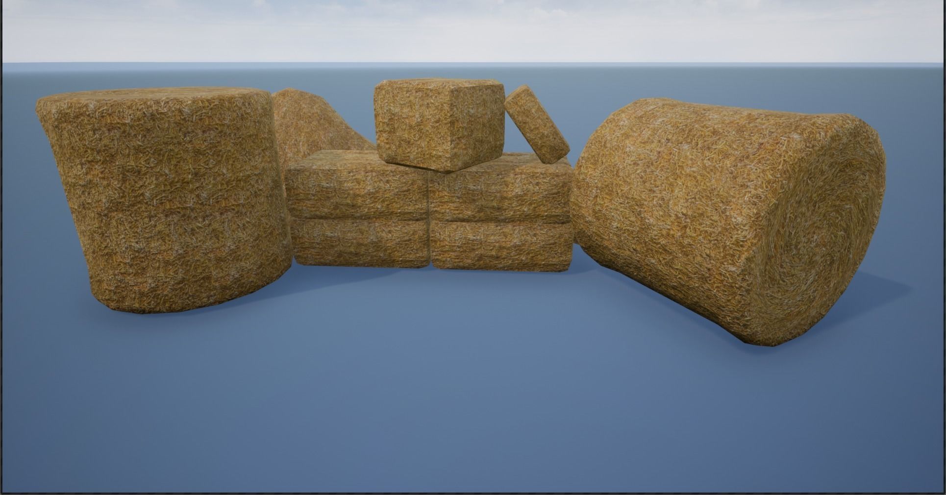 Lowpoly Hay Stacks Low-poly 3D model_3
