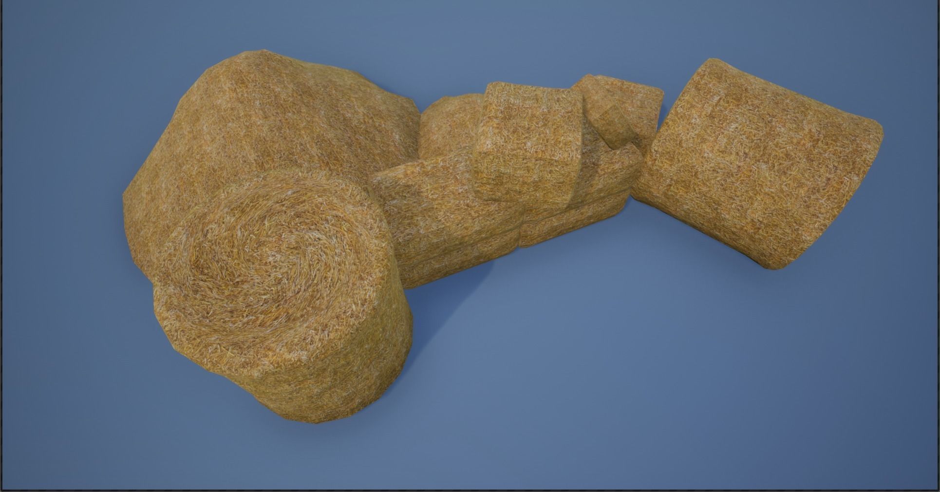 Lowpoly Hay Stacks Low-poly 3D model_4