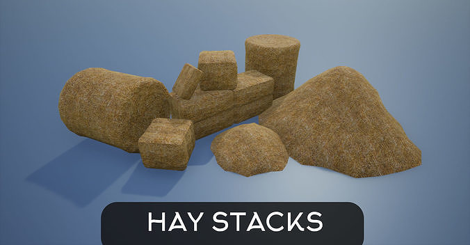 Lowpoly Hay Stacks Low-poly 3D model