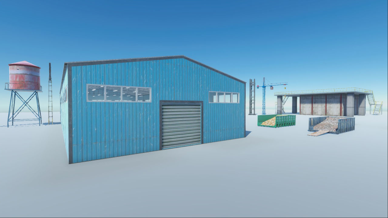 Industrial Props and Warehouse Low-poly 3D model_1