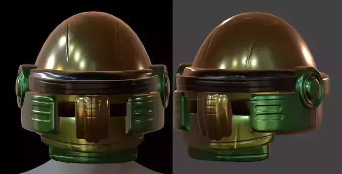Gas mask helmet 3d model scifi Low-poly 