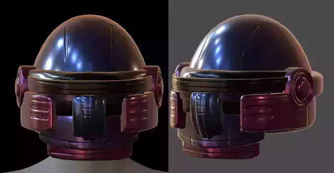 Gas mask helmet 3d model scifi Low-poly 