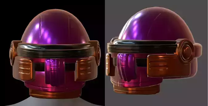 Gas mask helmet 3d model scifi Low-poly 