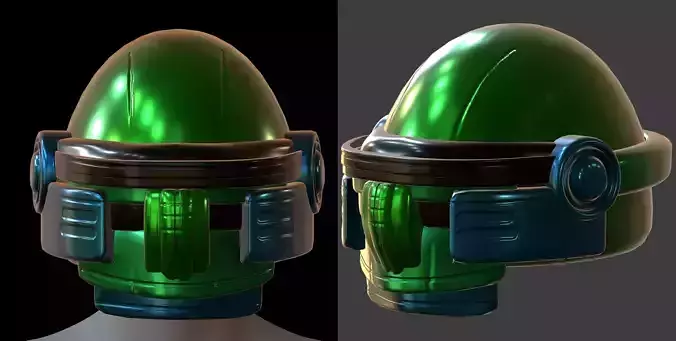 Gas mask helmet 3d model scifi Low-poly 