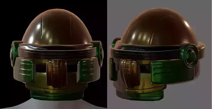 Gas mask helmet 3d model scifi Low-poly 