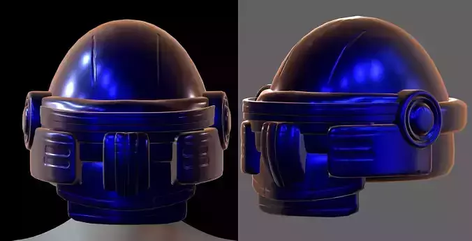 Gas mask helmet 3d model scifi Low-poly 