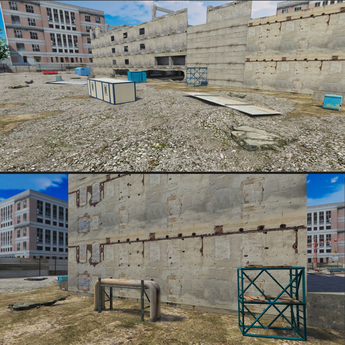 Abandoned House Set Low-poly 3D model_7