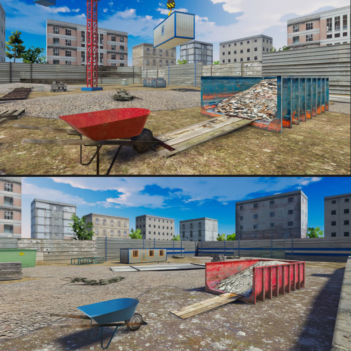 Abandoned House Set Low-poly 3D model_2