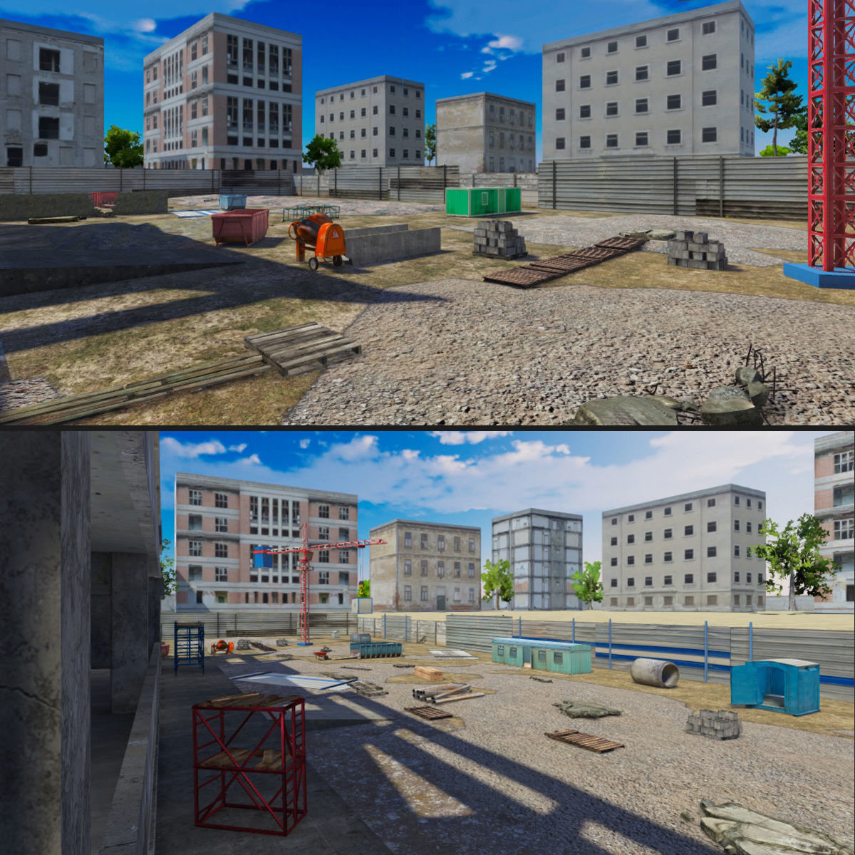 Abandoned House Set Low-poly 3D model_8