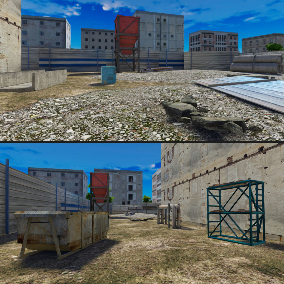 Abandoned House Set Low-poly 3D model_5