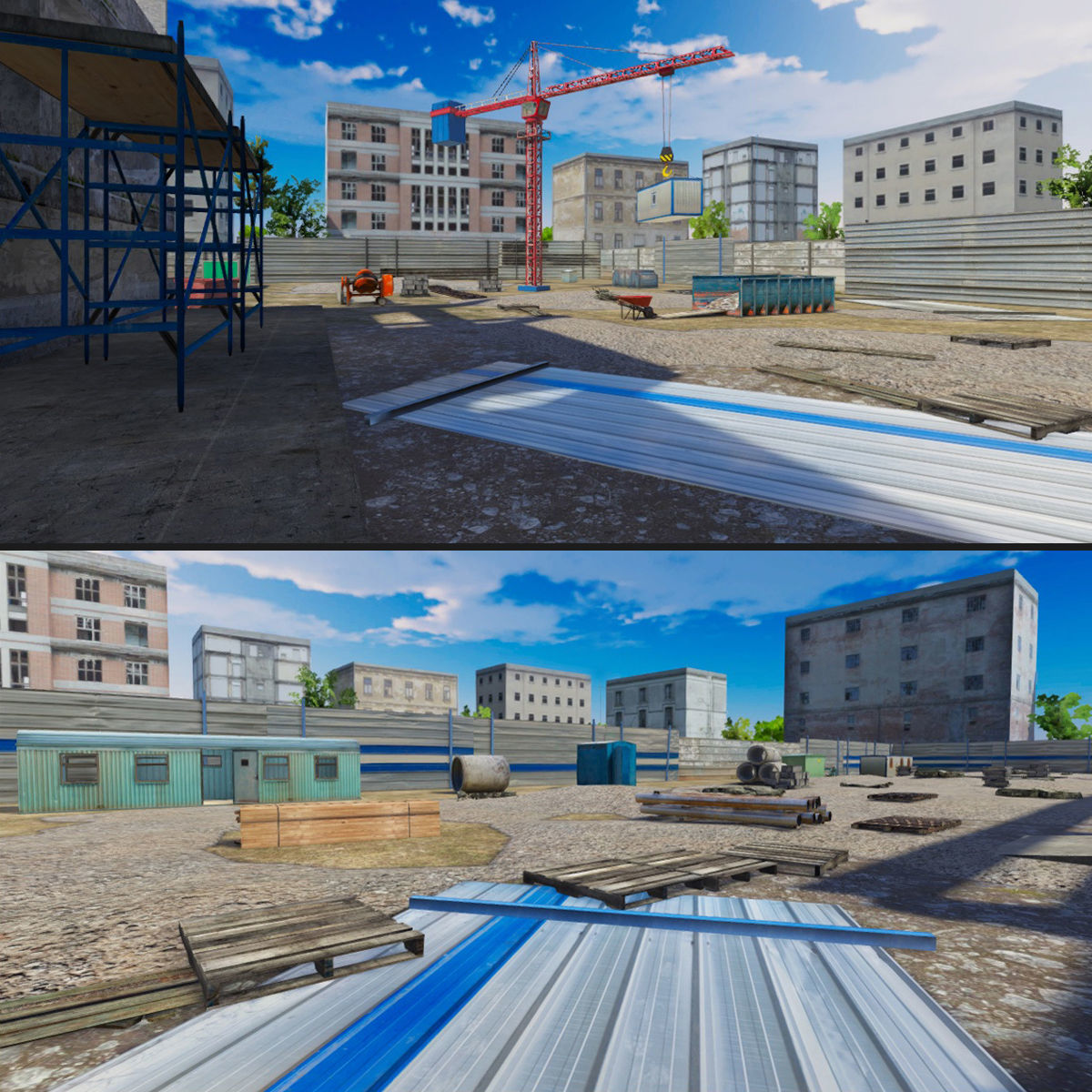 Abandoned House Set Low-poly 3D model_4