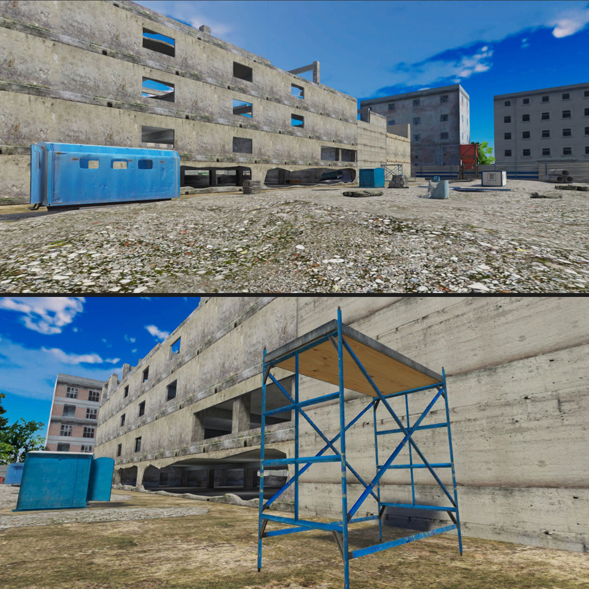 Abandoned House Set Low-poly 3D model_3