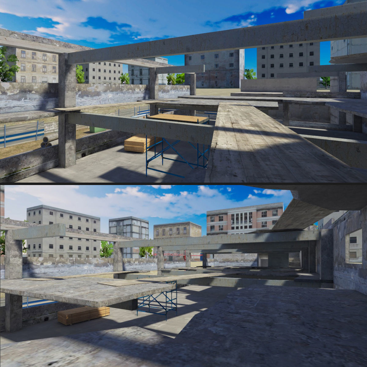 Abandoned House Set Low-poly 3D model_10