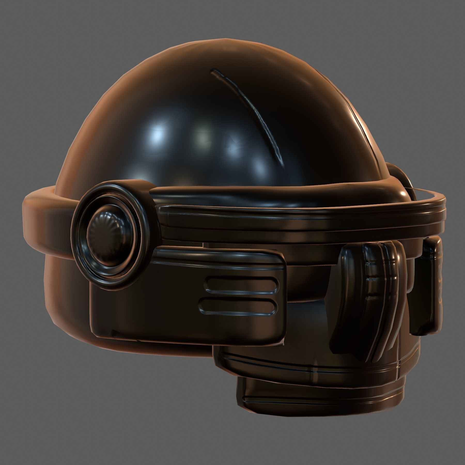 Gas mask helmet 3d model scifi Low-poly Low-poly 3D model_2