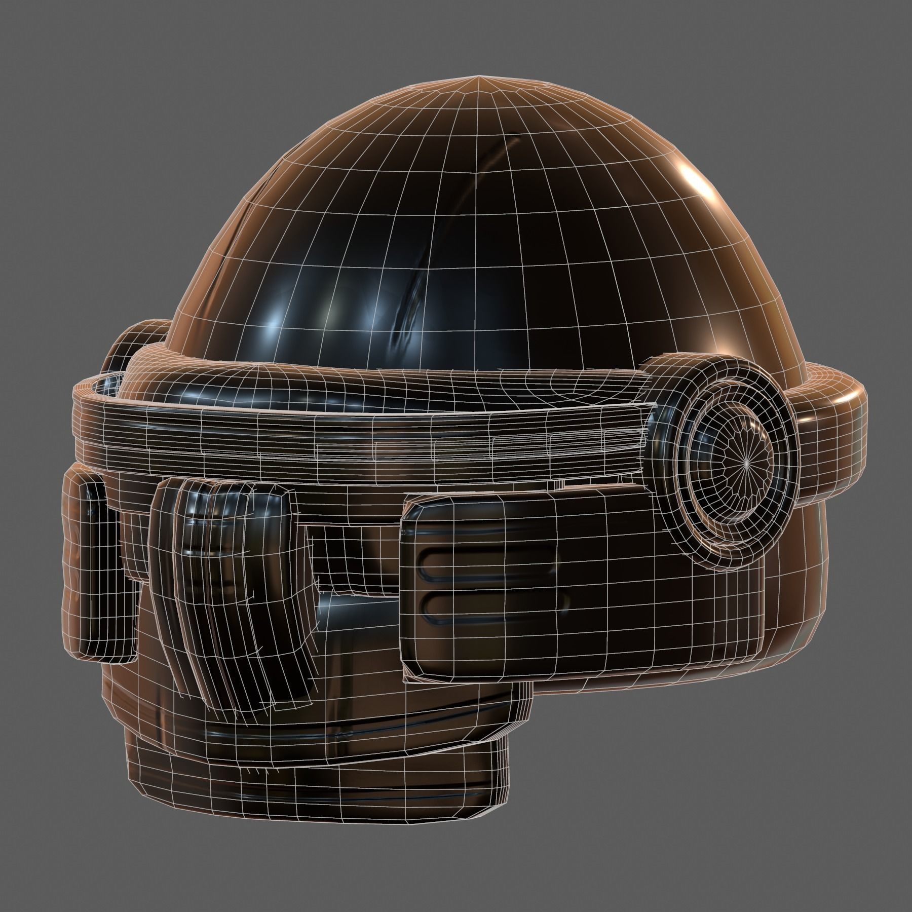 Gas mask helmet 3d model scifi Low-poly Low-poly 3D model_6