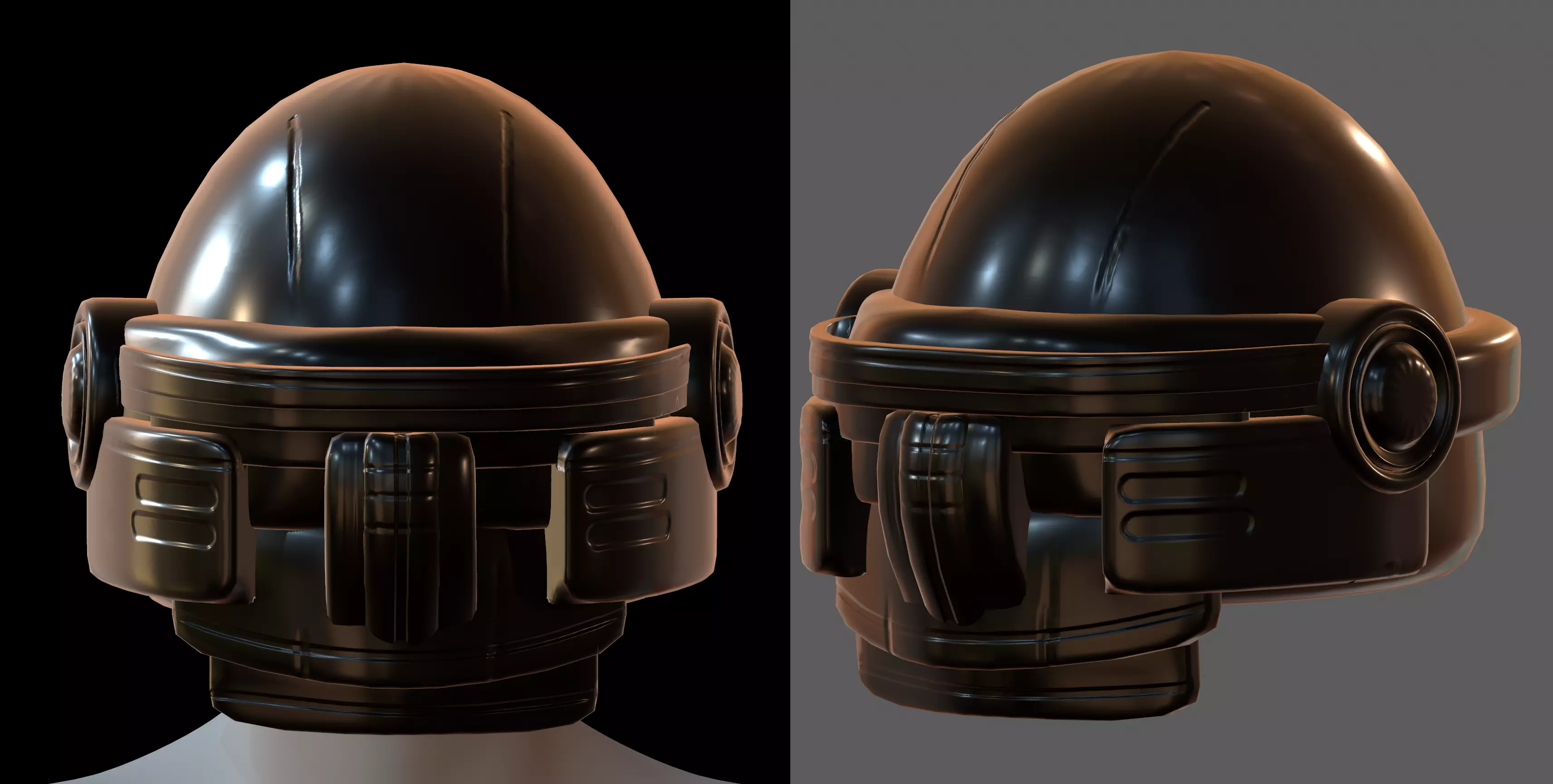 Gas mask helmet 3d model scifi Low-poly Low-poly 3D model_0