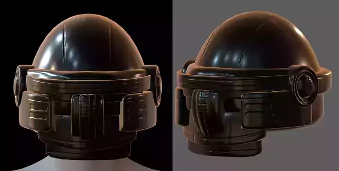 Gas mask helmet 3d model scifi Low-poly 