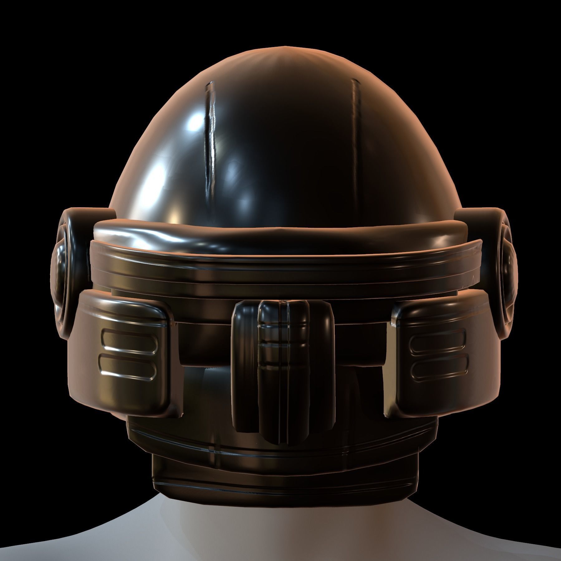 Gas mask helmet 3d model scifi Low-poly Low-poly 3D model_1