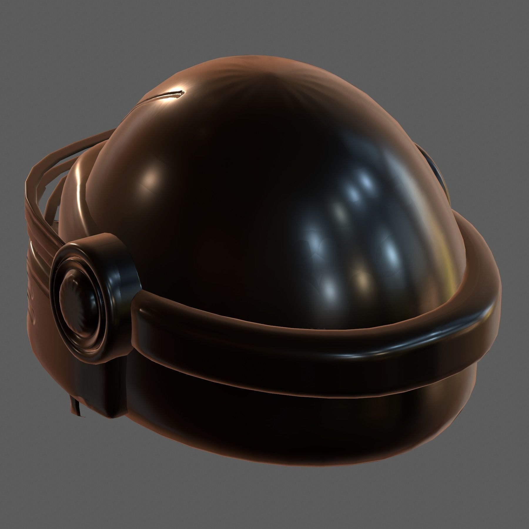 Gas mask helmet 3d model scifi Low-poly Low-poly 3D model_4