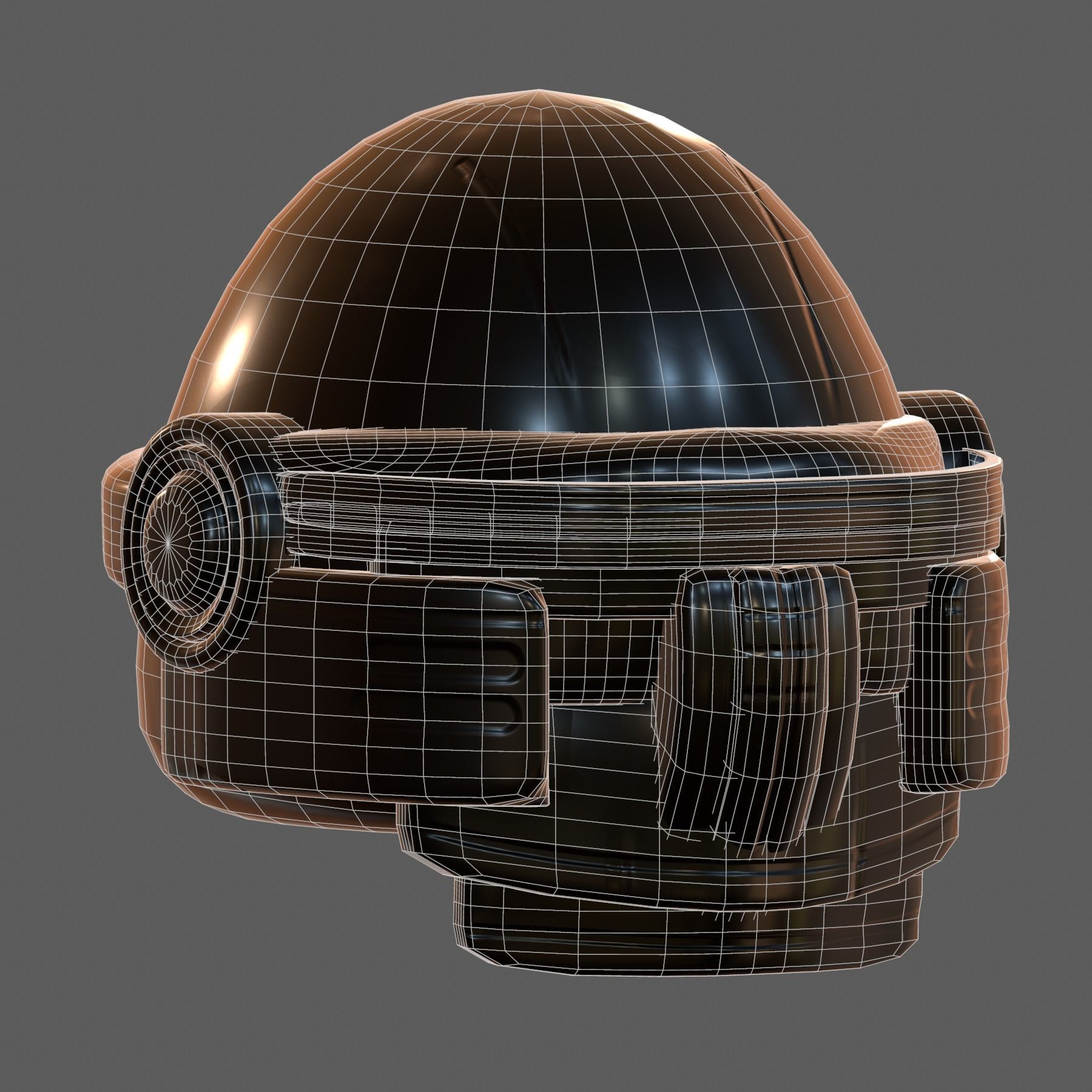 Gas mask helmet 3d model scifi Low-poly Low-poly 3D model_7